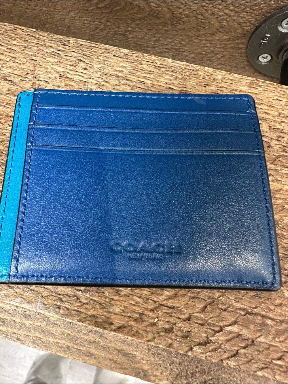 Coach x Pac-Man Limited Edition Leather Ghost Card Case Wallet Blue - Picture 6 of 7